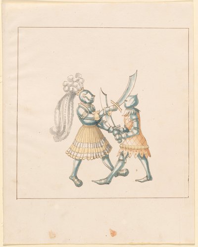 Freydal, Het Boek van Toernooien en Tournooien van Keizer Maximiliaan I: Gevechten te Voet (Toernooien)(Volume III): Plaat 153 door German 16th Century