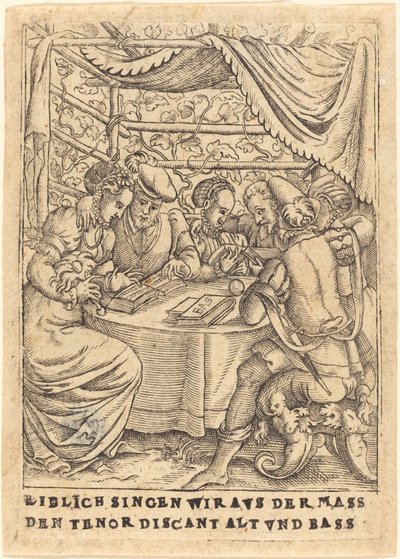 Liefelijk zingen wij uit de Mis de Tenor discant Alt en Bas door German 16th Century