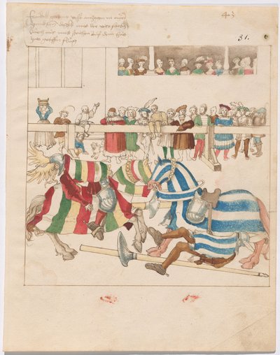 Schijngevecht van Oorlog met Vaste Schilden door German 16th Century
