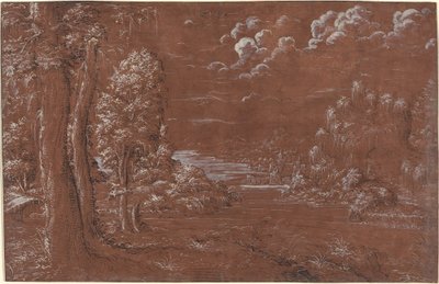 Rivierlandschap door German 16th Century