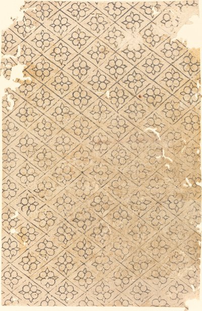 Blad met bloem- en diamantpatroon door German 16th Century