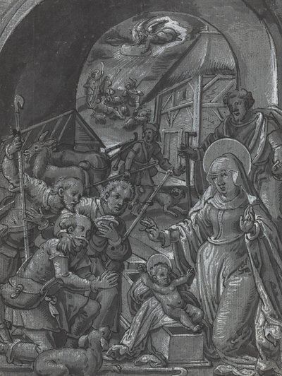 De geboorte van Christus (verso) door German 16th Century