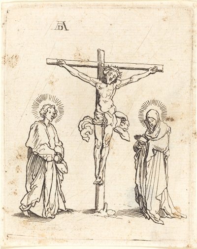 De Kruisiging met de Maagd en Sint Jan door German 16th Century after Albrecht Dürer