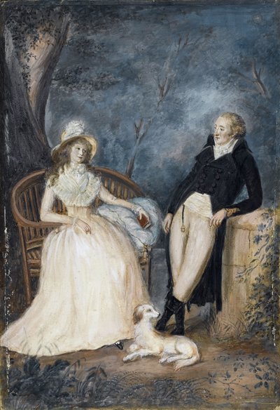 Charlotte von Stein en Johann Wolfgang von Goethe in gesprek, Tweede Helft van de 18e eeuw door German Master