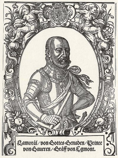 Portret van Lamoraal, Graaf van Egmont, Prins van Gavere, Tweede helft van de 16e eeuw door German Master