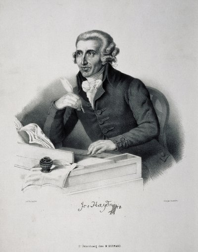 Portret van de componist Joseph Haydn 1732-1809 door German Master