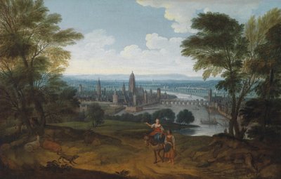 Uitzicht op Frankfurt am Main vanuit het westen door German Master
