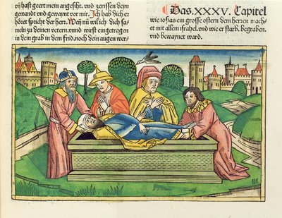 2 Kronieken 35:24 Begrafenis van Josia, uit de Neurenbergse Bijbel (Biblia Sacra Germanaica) door German School