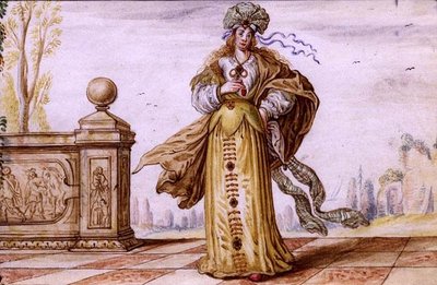 Een juweelachtige allegorische vrouw op een terras, c.1640 door German School
