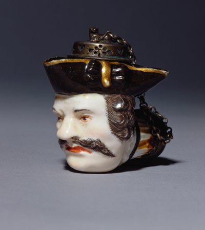 Een Meissen portret pijpenkop gemodelleerd als het hoofd van Schmiedel, ca. 1750 door German School