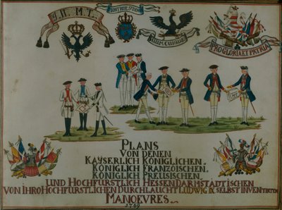 Een verzameling manoeuvreplannen van Lodewijk IX van Hessen-Darmstadt door German School
