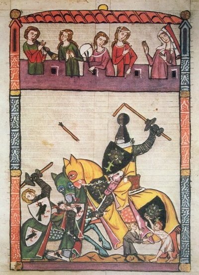 Een steekspel, uit het manuscript 