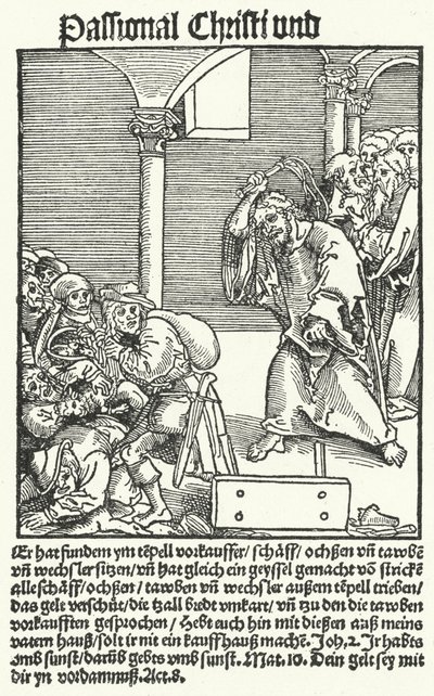 Een pagina uit Luthers anti-pauselijke pamflet, Passional Christi und Antichristi door German School