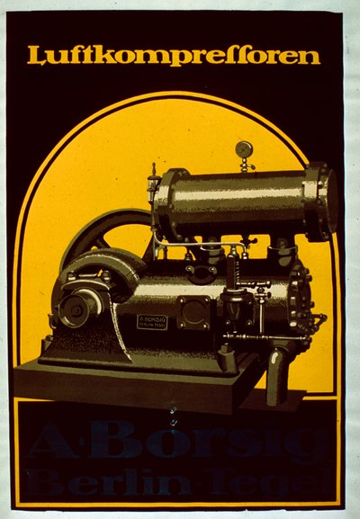Een poster voor een Duitse compressor Luftkomprefforen door German School