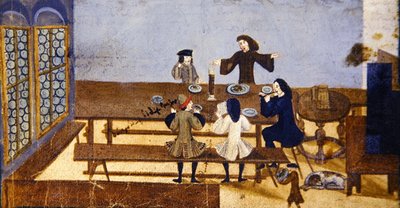 Een taveerne interieur met drinkende figuren, ca. 1690 door German School