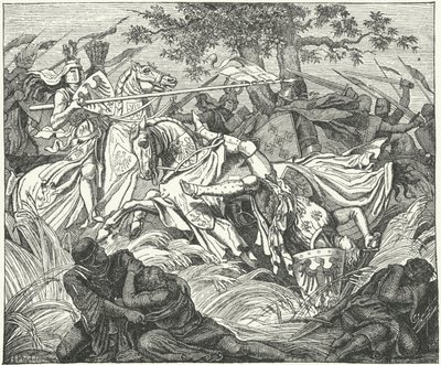 Adolf van Duitsland valt in de Slag bij Golheim door German School