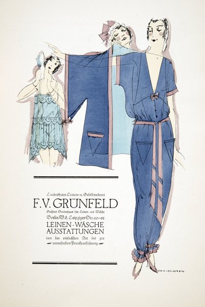 Advertentie voor "F.V. Grunfeld", uit Styl, uitgegeven 1922 door German School