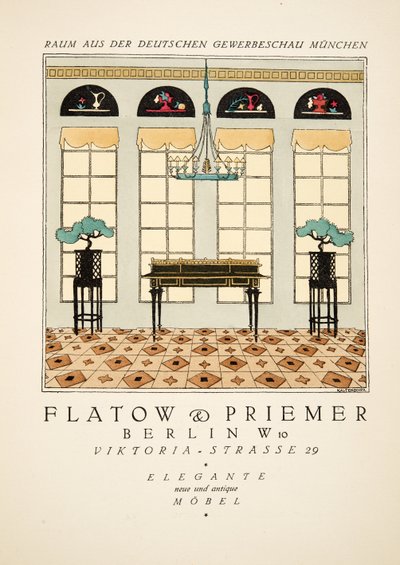 Advertentie voor "Flatow & Priemer", uit Styl, uitgegeven 1922 door German School