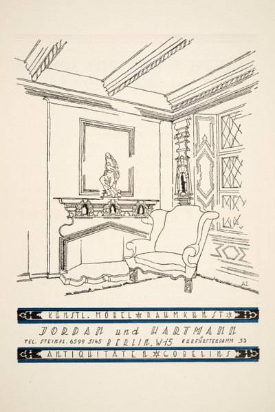 Advertentie voor Jordan und Hartmann, uit Styl, uitgegeven 1922 door German School