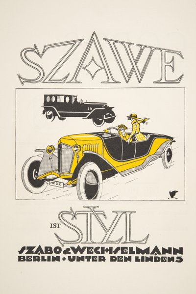Advertentie voor Szawe (Szabo & Wechselmann), uit Styl, uitgegeven 1922 door German School
