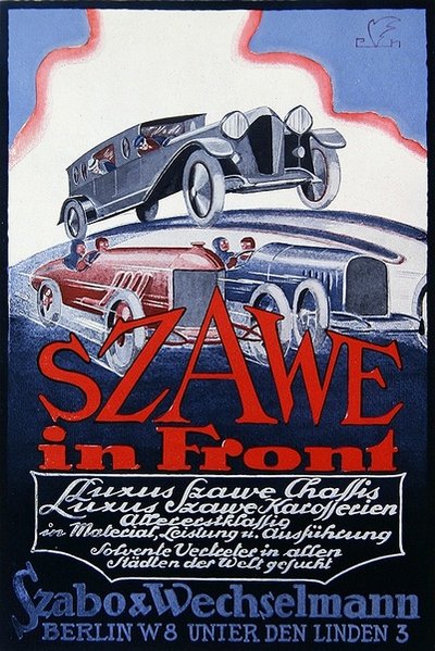 Advertentie voor Szawe Motorauto