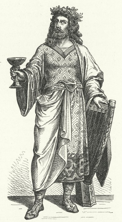 Alboin, koning van de Longobarden (gravure) door German School