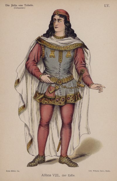 Alfonso VIII, de Edele, uit Die Judin von Toledo (De Jodin van Toledo) door Franz Grillparzer door German School