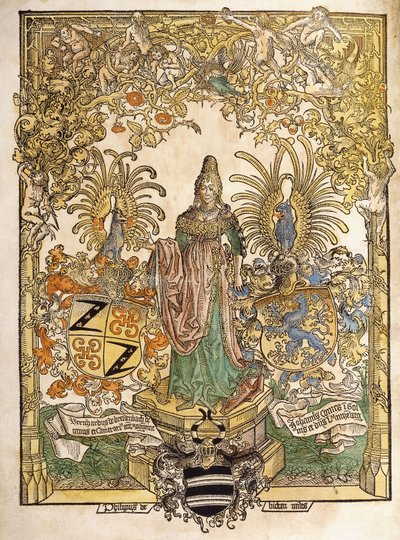 Allegorische figuur van Mainz, 1486 door German School