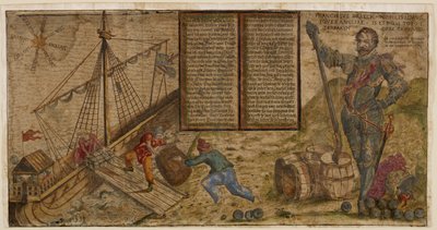 Een geïllustreerde broadside ter viering van Francis Drake