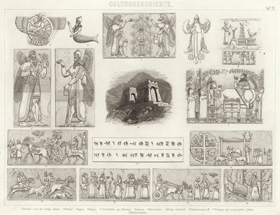 Oud Assyrië. Illustratie voor Bilder-Atlas door German School
