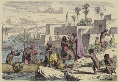 Oude Egyptische vissers door German School