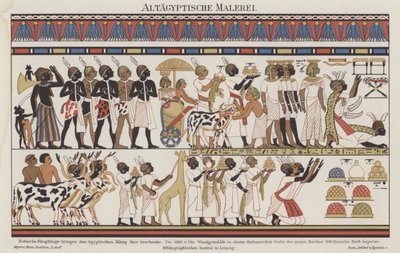 Oud-Egyptische schildering door German School