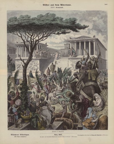 Oud-Grieks altaar in de stad Pergamon, Klein-Azië door German School