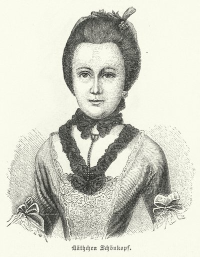 Anna Katharina Schoenkopf (1746-1810), inspiratie voor Duitse auteur Johann Wolfgang Goethes liefdesgedichten Annettenlieder door German School