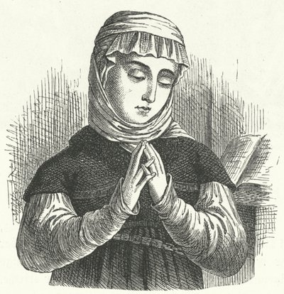 Anna Reinhard, vrouw van Huldrych Zwingli, leidende figuur in de Reformatie in Zwitserland (gravure) door German School