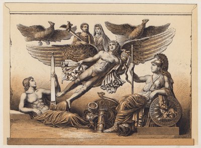 Apotheose (kleurenlitho) door German School