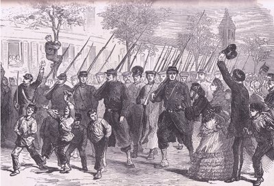 Aankomst in Parijs van Pruisische gevangenen na de slag bij Bagneun, Cassells Geschiedenis van de Oorlog tussen Frankrijk en Duitsland, uitgegeven door Cassell and Company Limited, ca. 1890 door German School