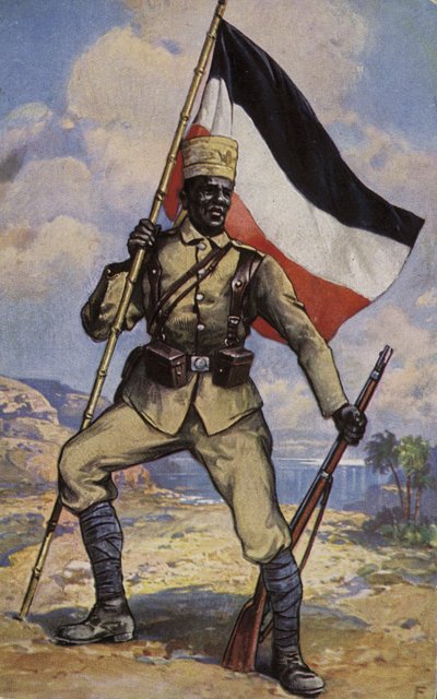 Askari, koloniale soldaat uit Duits Oost-Afrika in de Eerste Wereldoorlog door German School