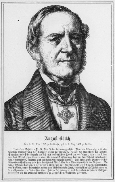 August Bockh (gravure) door German School