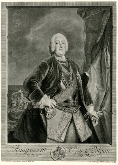 Augustus III (1696-1763) Koning van Polen (fototype) door German School