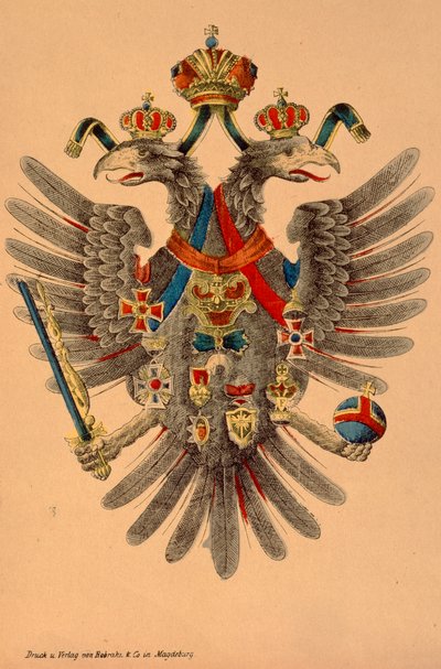 Oostenrijks-Hongaarse keizerlijke wapen, uitgegeven door Robraki & Co., Magdeburg, ca. 1865 door German School