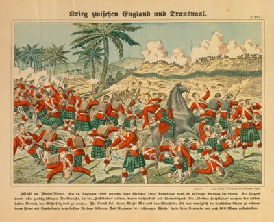 Slag bij de Modderrivier in de Boerenoorlog, 11 december 1899, pamflet uitgegeven door C. Burckhardt, Weissenburg, 1899 door German School