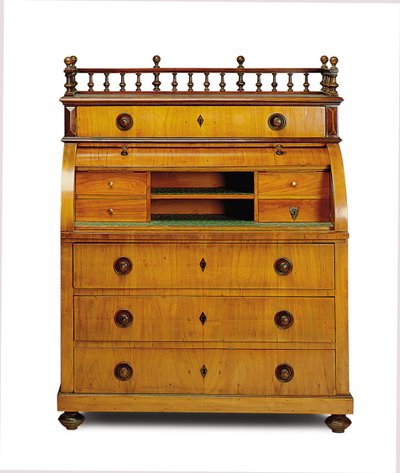 Biedermeier secretaire-commode, tweede kwart van de 19e eeuw door German School