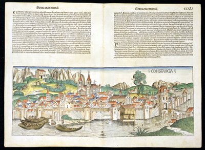 Vogelvlucht van Konstanz uit de Neurenberg Kroniek door Hartmann Schedel (1440-1514) 1493 door German School
