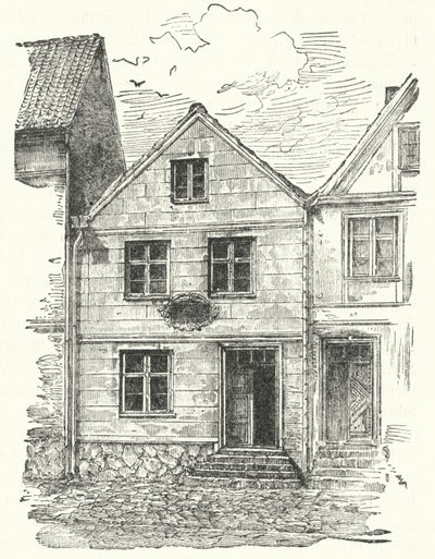 Geboorteplaats van de Duitse dichter Johann Gottfried Herder, Mohrungen, Pruisen door German School