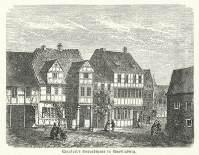 Geboorteplaats van de dichter Friedrich Gottlieb Klopstock, Quedlinburg, Duitsland door German School