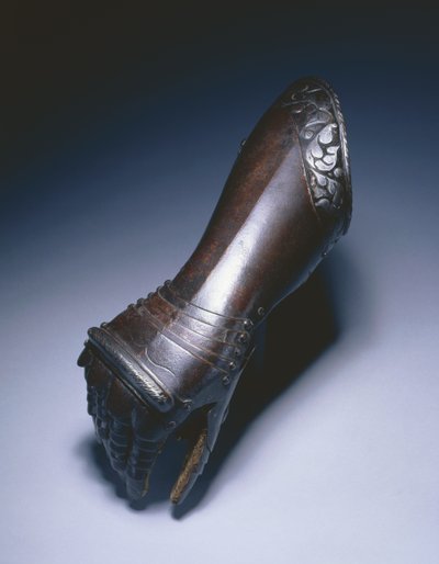 Zwart-witte ellebooghandschoen voor de rechterhand, ca. 1570 door German School