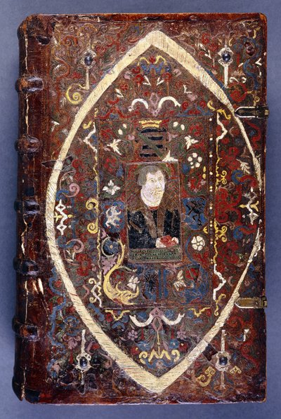 Boekomslag met een portret van Martin Luther (1483-1546) door German School