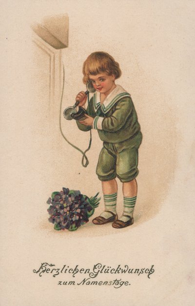 Jongen en telefoon door German School