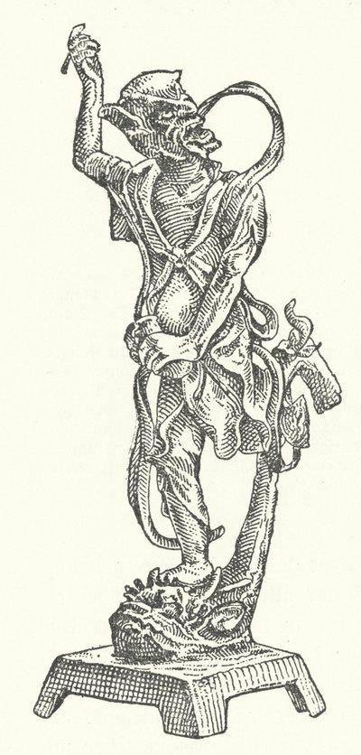 Bronzen standbeeld van Kui Xing, Chinese god van de literatuur door German School